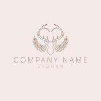 cerf avec cornes logo. rustique logotype. faune logo vecteur