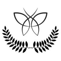 papillon icône avec feuilles. monarque icône. vecteur
