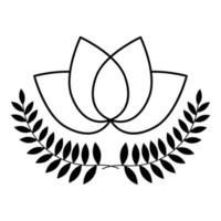 lotus fleur icône conception. ligne art lotus icône. bohémien fleur icône. vecteur