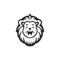 élégant noir et blanc mignonne Lion logo. bien pour marques. vecteur