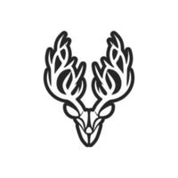 le raffiné noir blanc logo de le cerf. isolé sur une blanc Contexte. vecteur