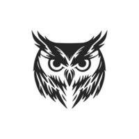 cool Facile noir hibou logo. isolé sur une blanc Contexte. vecteur