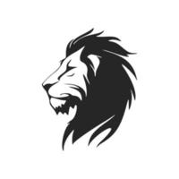 le gracieux noir blanc vecteur logo de le lion. isolé sur une blanc Contexte.