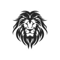 le élégant noir blanc vecteur logo de le lion. isolé sur une blanc Contexte.