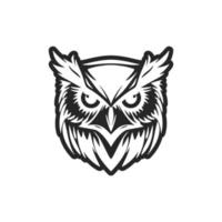 élégant noir hibou logo. isolé sur une blanc Contexte. vecteur