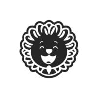 magnifique noir et blanc mignonne Lion logo. bien pour entreprise. vecteur