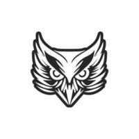 exquis une Facile noir blanc vecteur logo de le hibou. isolé sur une blanc Contexte.