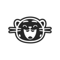 élégant noir et blanc mignonne tigre logo. bien pour affaires et marques. vecteur