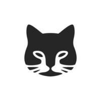 élégant noir et blanc vecteur chat logo. isolé sur une blanc Contexte.