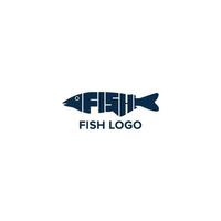 Frais poisson avec poisson forme lettre logo vecteur