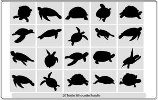 silhouettes tortue-vecteur, silhouettes vecteur tortue. collection de silhouettes vectorielles de tortues.