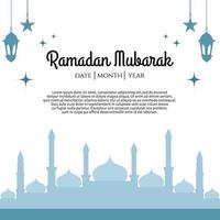 Ramadan conception modèle pour social médias Publier ou salutation carte avec mosquée illustration vecteur