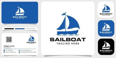 voile bateau logo conception inspiration vecteur avec affaires carte modèle