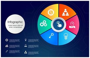 infographie cercle graphique pour affaires graphique à présent données, progrès, direction vecteur