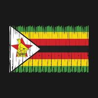 pinceau drapeau zimbabwe vecteur