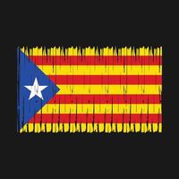 pinceau drapeau catalogne vecteur