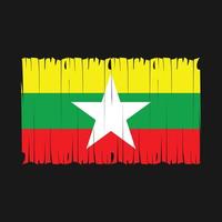 drapeau myanmar brosse illustration vectorielle vecteur