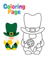 coloration page avec lutin pour des gamins vecteur