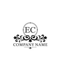 lettre ec floral logo conception. logo pour femmes beauté salon massage cosmétique ou spa marque vecteur