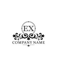 lettre ex floral logo conception. logo pour femmes beauté salon massage cosmétique ou spa marque vecteur