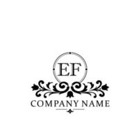 lettre ef floral logo conception. logo pour femmes beauté salon massage cosmétique ou spa marque vecteur