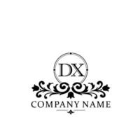 lettre dx floral logo conception. logo pour femmes beauté salon massage cosmétique ou spa marque vecteur