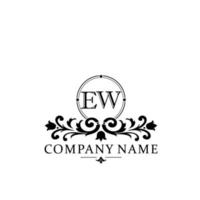lettre euh floral logo conception. logo pour femmes beauté salon massage cosmétique ou spa marque vecteur
