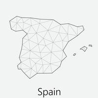 vecteur faible polygonal Espagne carte.