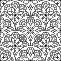 abstrait mandala poisson échelle sans couture modèle. ornemental tuile, mosaïque Contexte. floral patchwork infini carte. arabe, Indien, ottoman motifs. vecteur