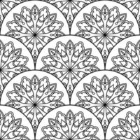 abstrait mandala poisson échelle sans couture modèle. ornemental tuile, mosaïque Contexte. floral patchwork infini carte. arabe, Indien, ottoman motifs. vecteur