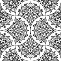 abstrait mandala poisson échelle sans couture modèle. ornemental tuile, mosaïque Contexte. floral patchwork infini carte. arabe, Indien, ottoman motifs. vecteur