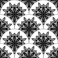 abstrait mandala poisson échelle sans couture modèle. ornemental tuile, mosaïque Contexte. floral patchwork infini carte. arabe, Indien, ottoman motifs. vecteur