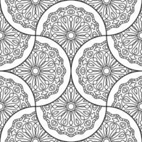 abstrait mandala poisson échelle sans couture modèle. ornemental tuile, mosaïque Contexte. floral patchwork infini carte. arabe, Indien, ottoman motifs. vecteur