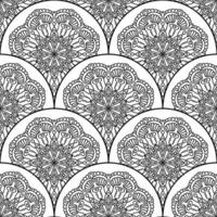 abstrait mandala poisson échelle sans couture modèle. ornemental tuile, mosaïque Contexte. floral patchwork infini carte. arabe, Indien, ottoman motifs. vecteur