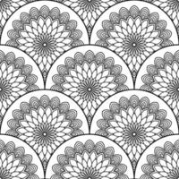 abstrait mandala poisson échelle sans couture modèle. ornemental tuile, mosaïque Contexte. floral patchwork infini carte. arabe, Indien, ottoman motifs. vecteur