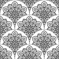 abstrait mandala poisson échelle sans couture modèle. ornemental tuile, mosaïque Contexte. floral patchwork infini carte. arabe, Indien, ottoman motifs. vecteur