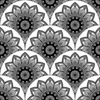 abstrait mandala poisson échelle sans couture modèle. ornemental tuile, mosaïque Contexte. floral patchwork infini carte. arabe, Indien, ottoman motifs. vecteur