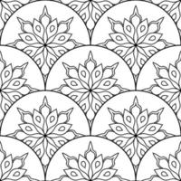 abstrait mandala poisson échelle sans couture modèle. ornemental tuile, mosaïque Contexte. floral patchwork infini carte. arabe, Indien, ottoman motifs. vecteur