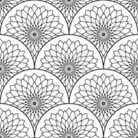 abstrait mandala poisson échelle sans couture modèle. ornemental tuile, mosaïque Contexte. floral patchwork infini carte. arabe, Indien, ottoman motifs. vecteur