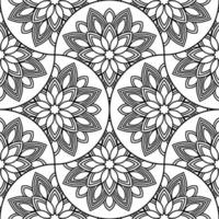 abstrait mandala poisson échelle sans couture modèle. ornemental tuile, mosaïque Contexte. floral patchwork infini carte. arabe, Indien, ottoman motifs. vecteur