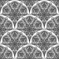 abstrait mandala poisson échelle sans couture modèle. ornemental tuile, mosaïque Contexte. floral patchwork infini carte. arabe, Indien, ottoman motifs. vecteur