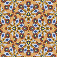 abstrait mandala poisson échelle sans couture modèle. ornemental tuile, mosaïque Contexte. floral patchwork infini carte. arabe, Indien, ottoman motifs. vecteur