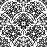 abstrait mandala poisson échelle sans couture modèle. ornemental tuile, mosaïque Contexte. floral patchwork infini carte. arabe, Indien, ottoman motifs. vecteur