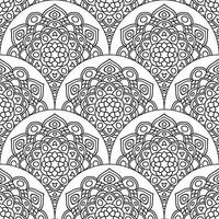 abstrait mandala poisson échelle sans couture modèle. ornemental tuile, mosaïque Contexte. floral patchwork infini carte. arabe, Indien, ottoman motifs. vecteur