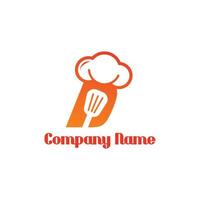 initiale logo ré concept chef, spatule et cuisine vecteur