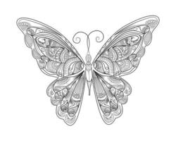 magnifique papillon ligne art pour adulte coloration page vecteur