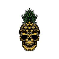 conception d'été ananas crâne vecteur