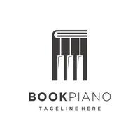 piano clavier la musique livre logo conception icône vecteur