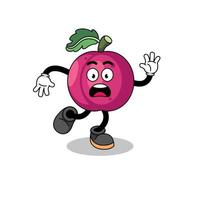 glissement prune fruit mascotte illustration vecteur