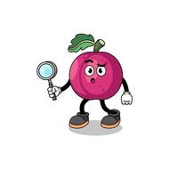 mascotte de prune fruit recherche vecteur